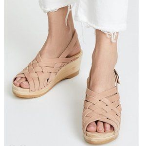 No.6 Catskill Braided Slingback Clogs in Pink Sand